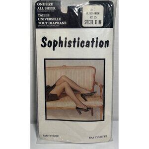 Sophistication Black Sheer Pantyhose One Size 100% Nylon Reinforced Toe Canada
